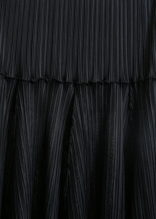 ADELINE PLEAT DRESS / BLACK