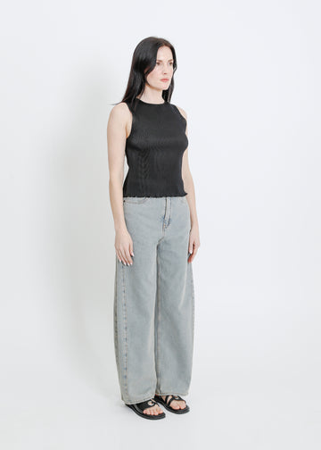 EMMA PLEAT TOP / BLACK