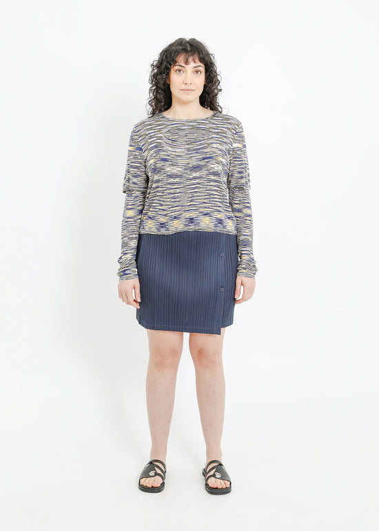 SANSA KNIT TOP / BLUE-YELLOW SPACE DYE
