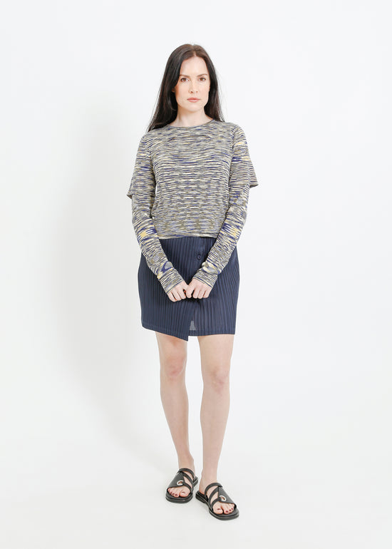 SANSA KNIT TOP / BLUE-YELLOW SPACE DYE