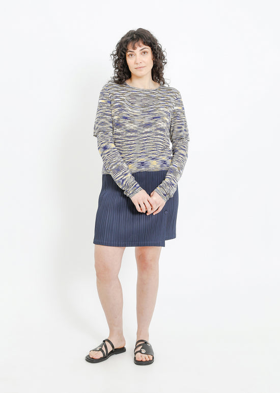 SANSA KNIT TOP / BLUE-YELLOW SPACE DYE