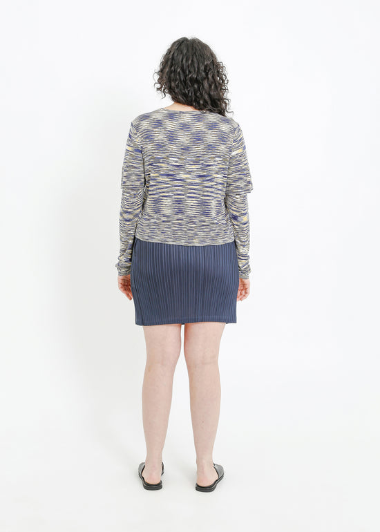 SANSA KNIT TOP / BLUE-YELLOW SPACE DYE
