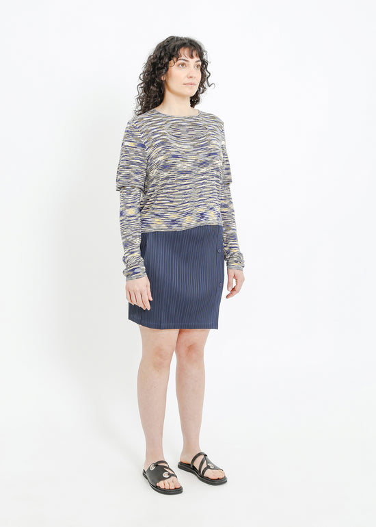 SANSA KNIT TOP / BLUE-YELLOW SPACE DYE
