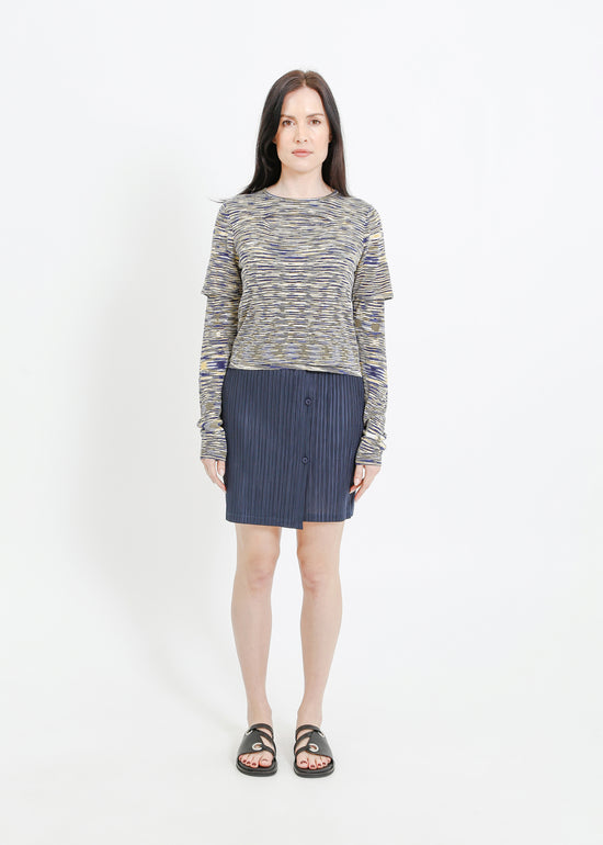 SANSA KNIT TOP / BLUE-YELLOW SPACE DYE