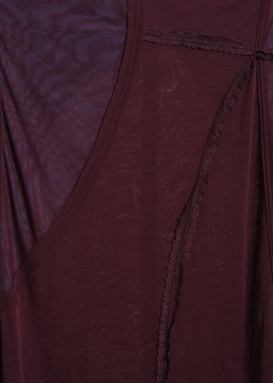 Odette Dress / Burnt Maroon-Blue