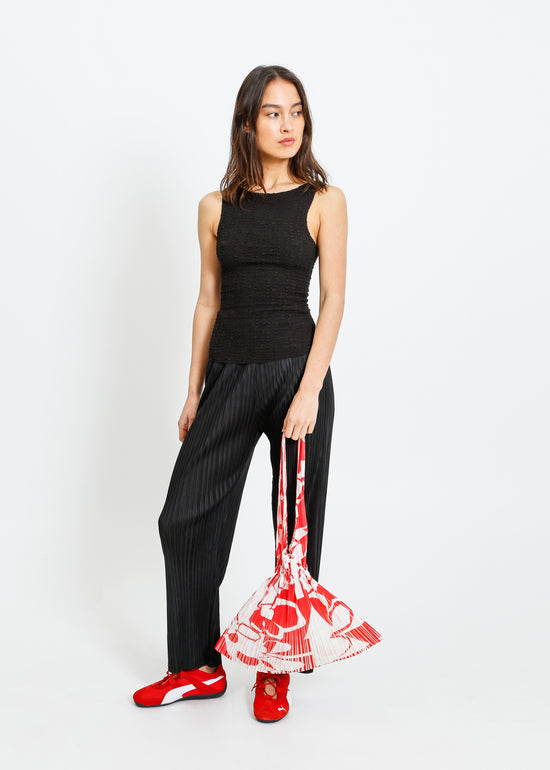 ROSE NOLAN PLEAT TOTE / WHITE-RED