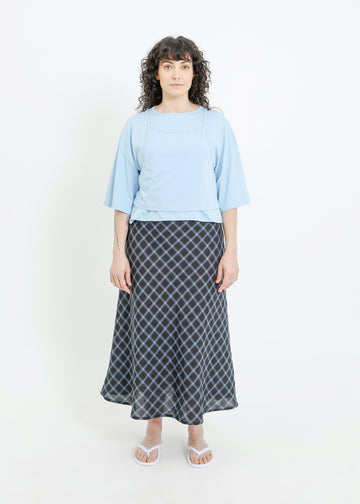 BENNIE SKIRT / BLACK-TEAL