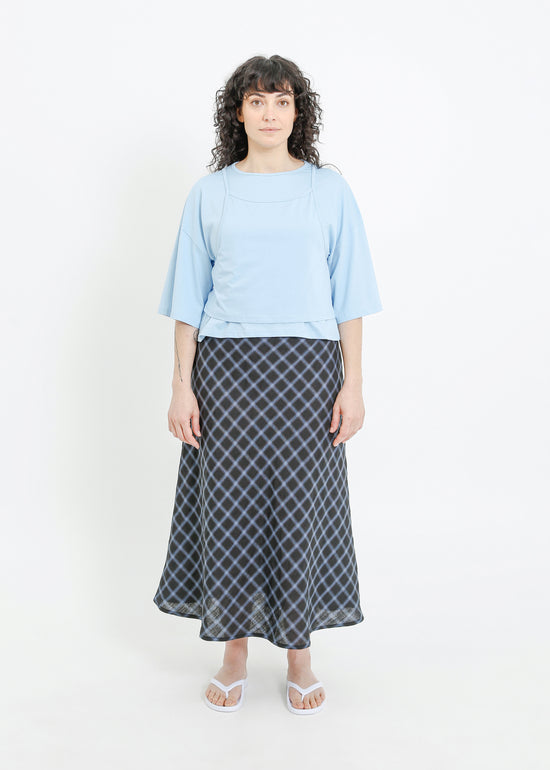 BENNIE SKIRT / BLACK-TEAL