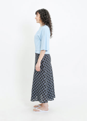 BENNIE SKIRT / BLACK-TEAL