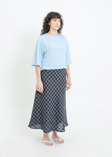 BENNIE SKIRT / BLACK-TEAL