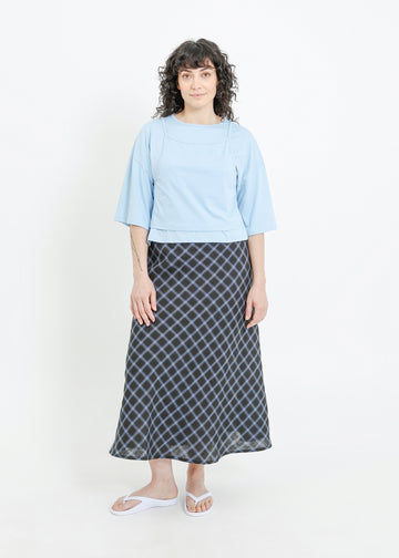 BENNIE SKIRT / BLACK-TEAL