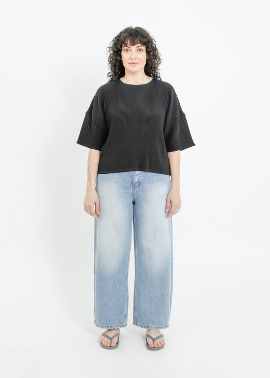 MADISON PLEAT TOP / BLACK