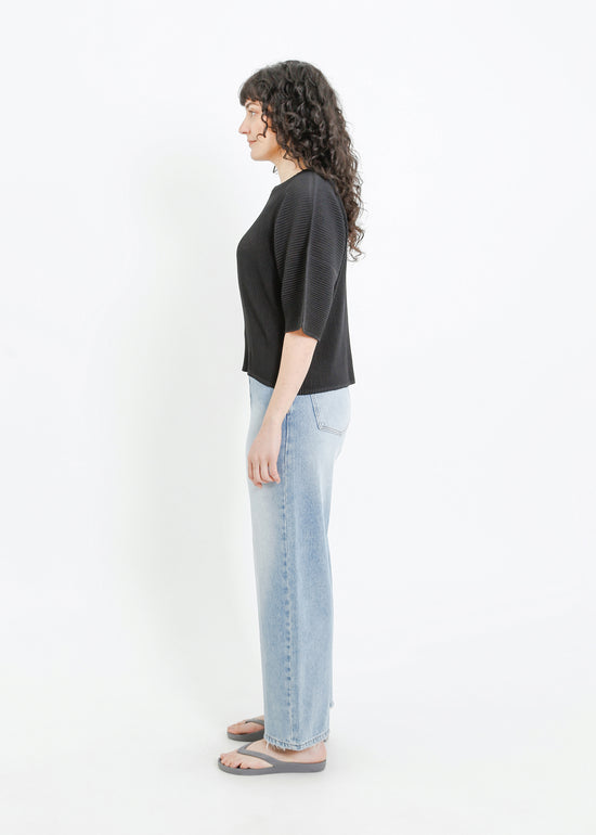 MADISON PLEAT TOP / BLACK