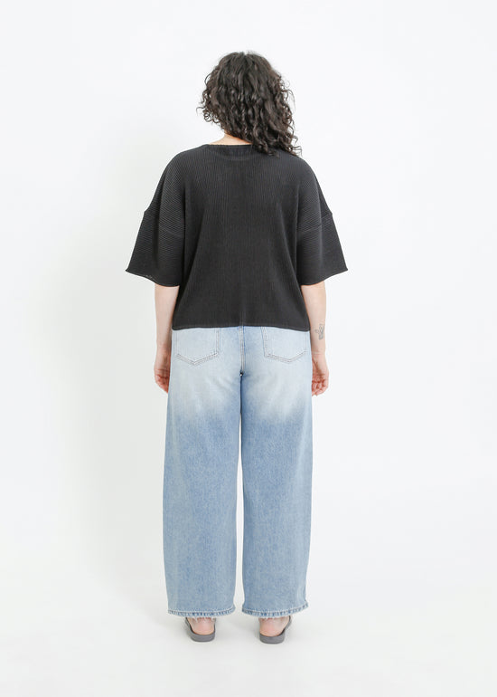 MADISON PLEAT TOP / BLACK