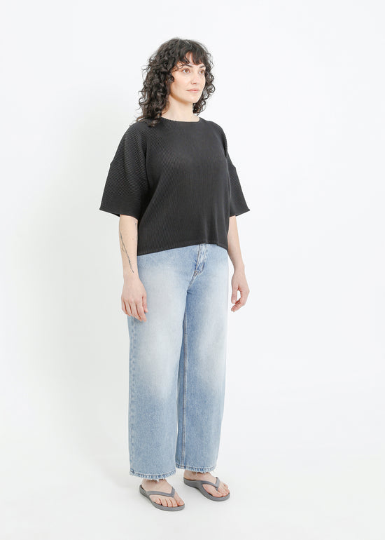 MADISON PLEAT TOP / BLACK