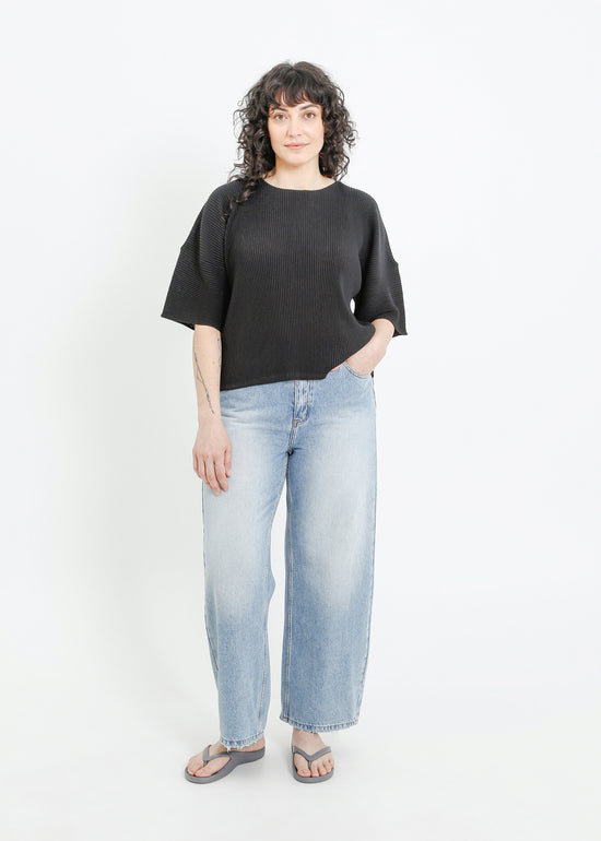MADISON PLEAT TOP / BLACK