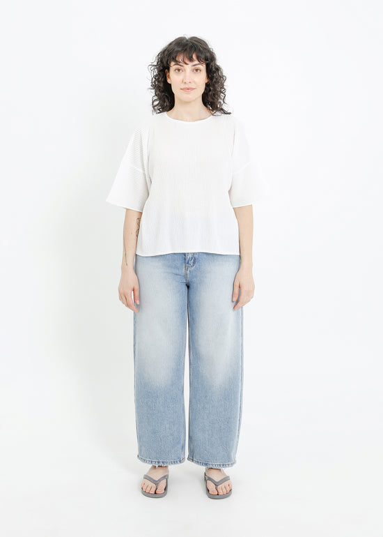 MADISON PLEAT TOP / WHITE