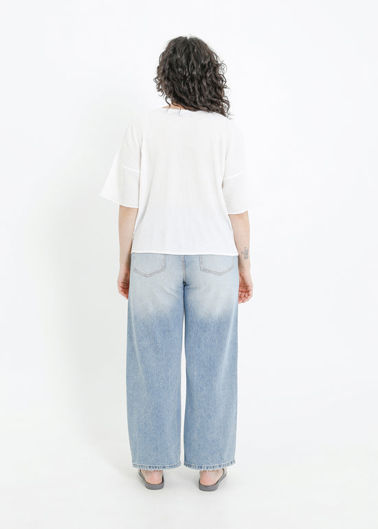 MADISON PLEAT TOP / WHITE