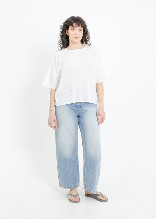 MADISON PLEAT TOP / WHITE