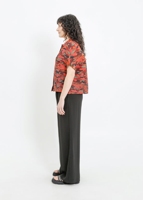 MAZIE PLEAT SHIRT / PEONY PARADE