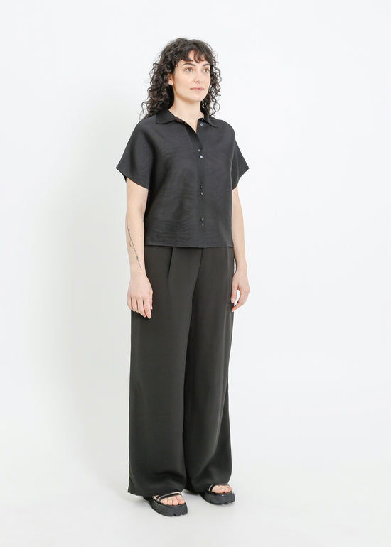 MAZIE PLEAT SHIRT / BLACK