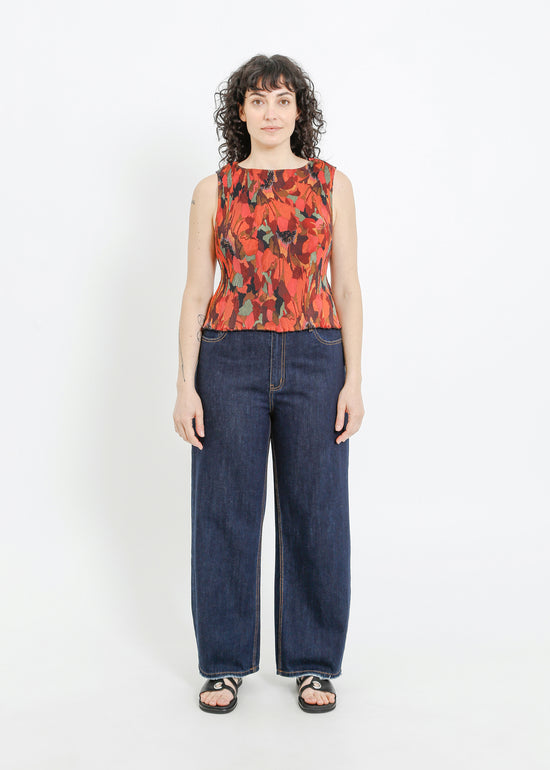 EMMA PLEAT TOP / PEONY PARADE