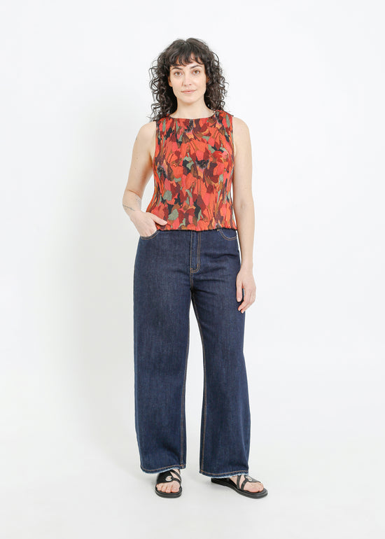 EMMA PLEAT TOP / PEONY PARADE