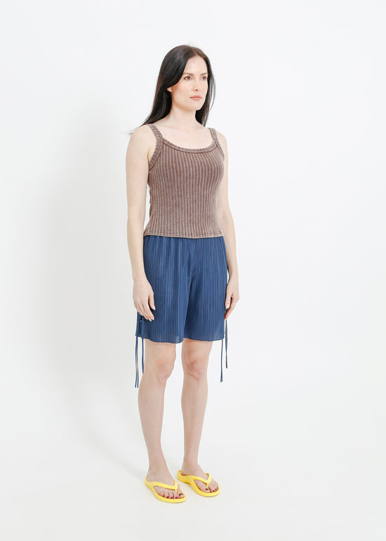 SILVANA PLEAT SHORT / TEAL