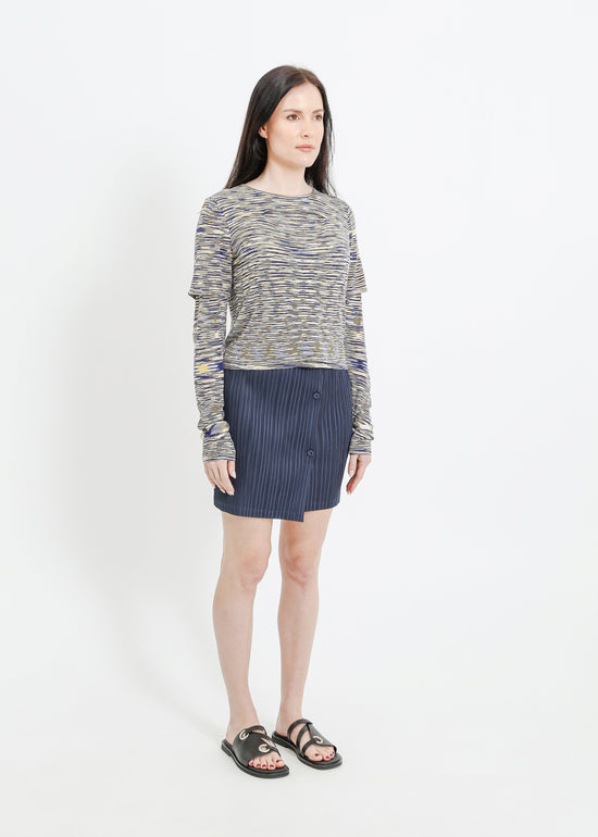 HARPER PLEAT MINI / NAVY