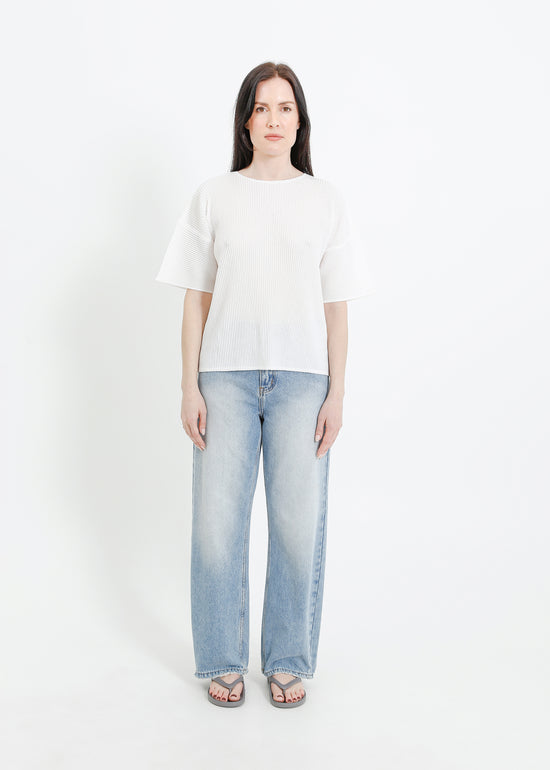 MADISON PLEAT TOP / WHITE