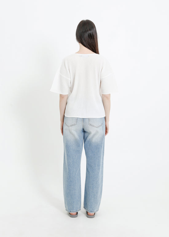 MADISON PLEAT TOP / WHITE