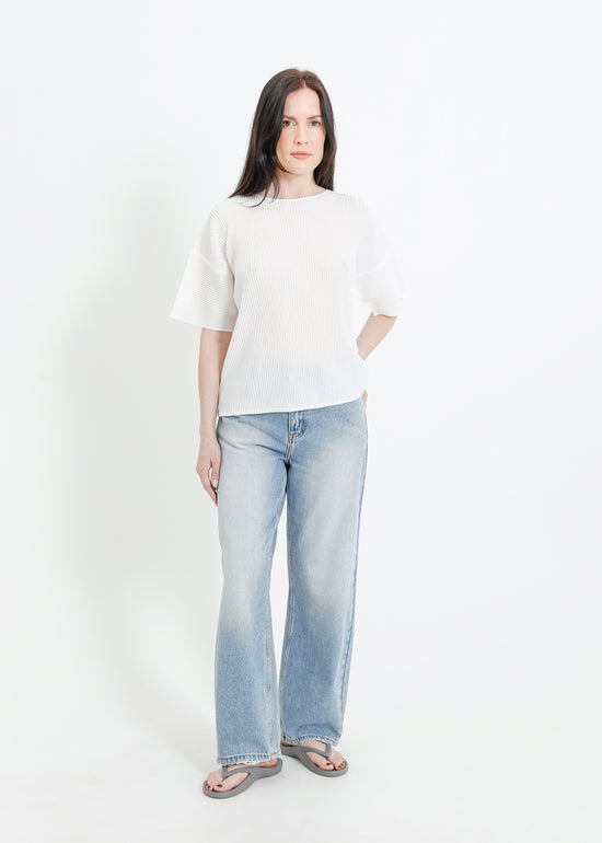 MADISON PLEAT TOP / WHITE