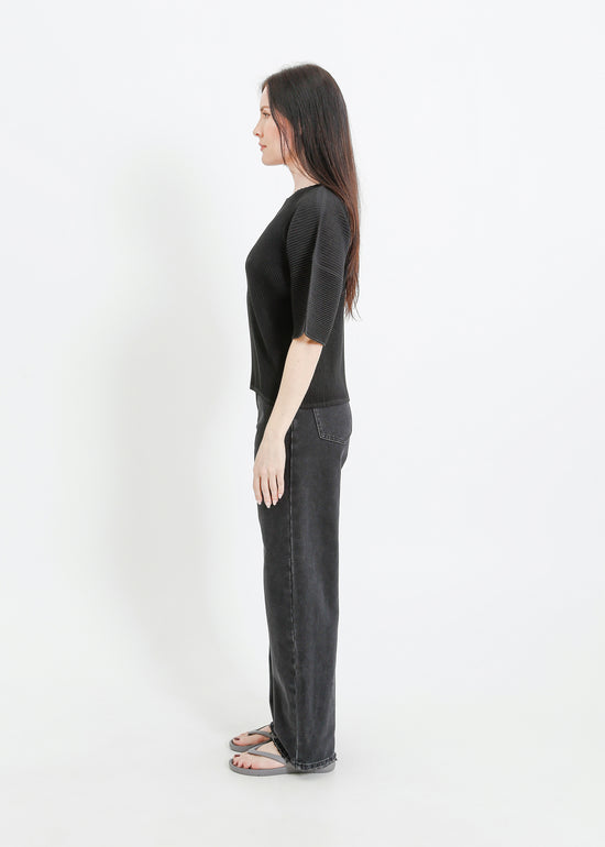 MADISON PLEAT TOP / BLACK