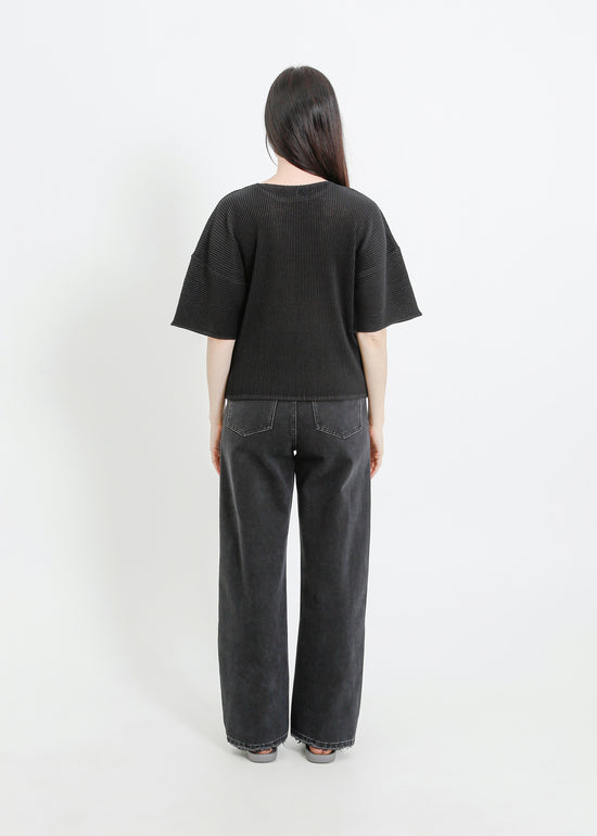 MADISON PLEAT TOP / BLACK