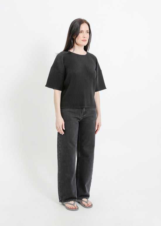 MADISON PLEAT TOP / BLACK