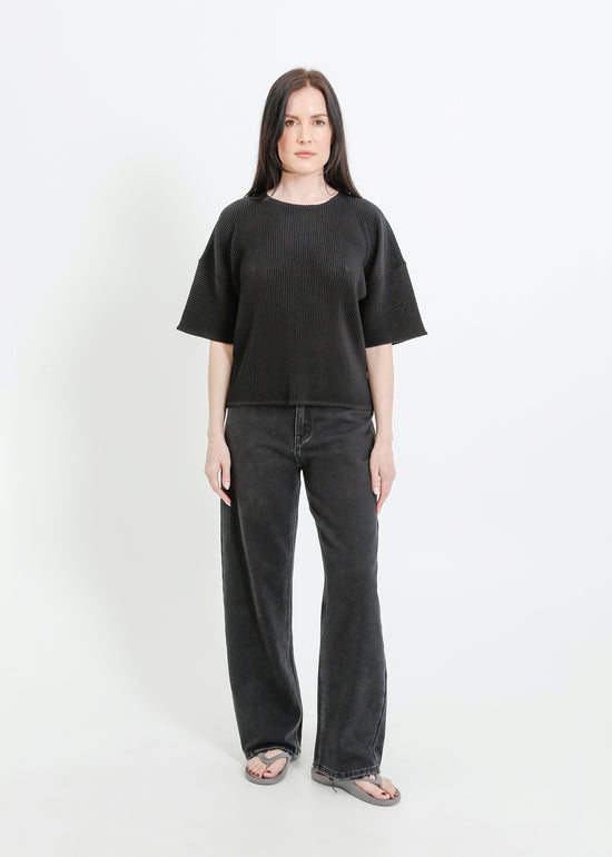 MADISON PLEAT TOP / BLACK