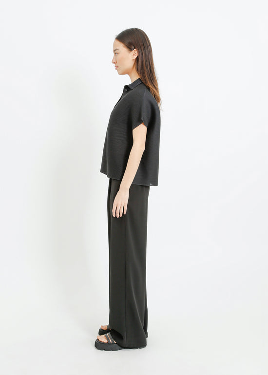 MAZIE PLEAT SHIRT / BLACK