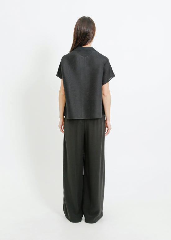 MAZIE PLEAT SHIRT / BLACK