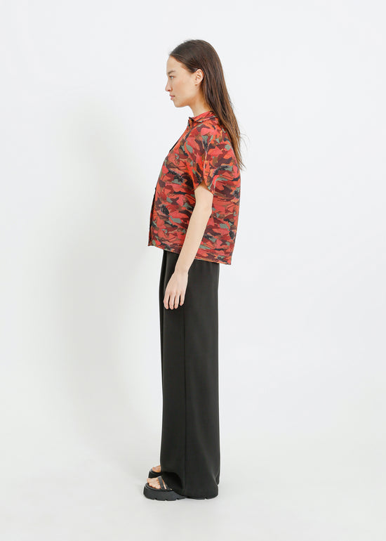 MAZIE PLEAT SHIRT / PEONY PARADE