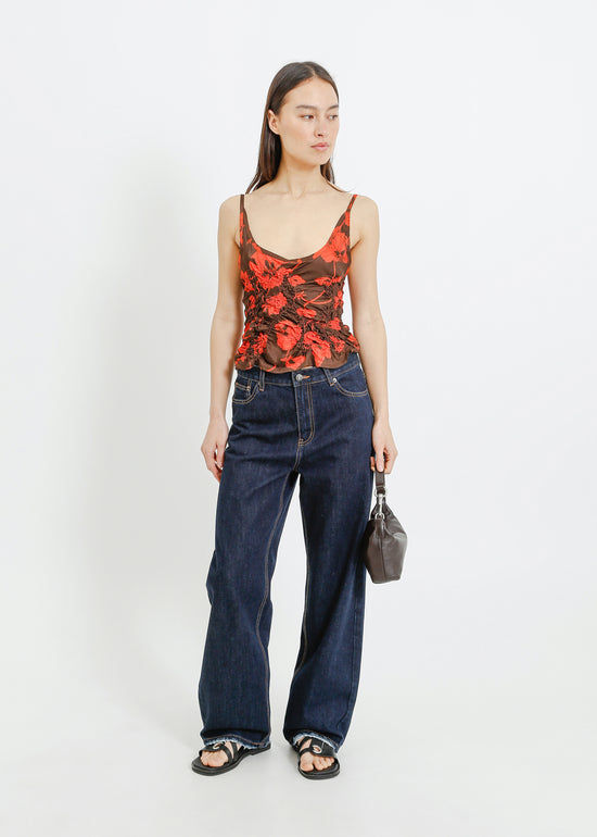 DANSON CAMI / FRAGILE BLOOMS - CHOCOLATE-POPPY