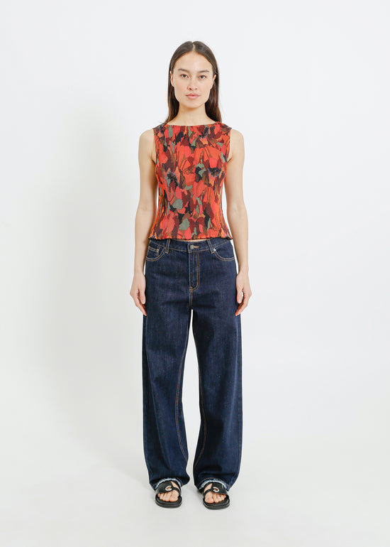 EMMA PLEAT TOP / PEONY PARADE