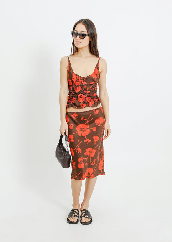 DANSON CAMI / FRAGILE BLOOMS - CHOCOLATE-POPPY