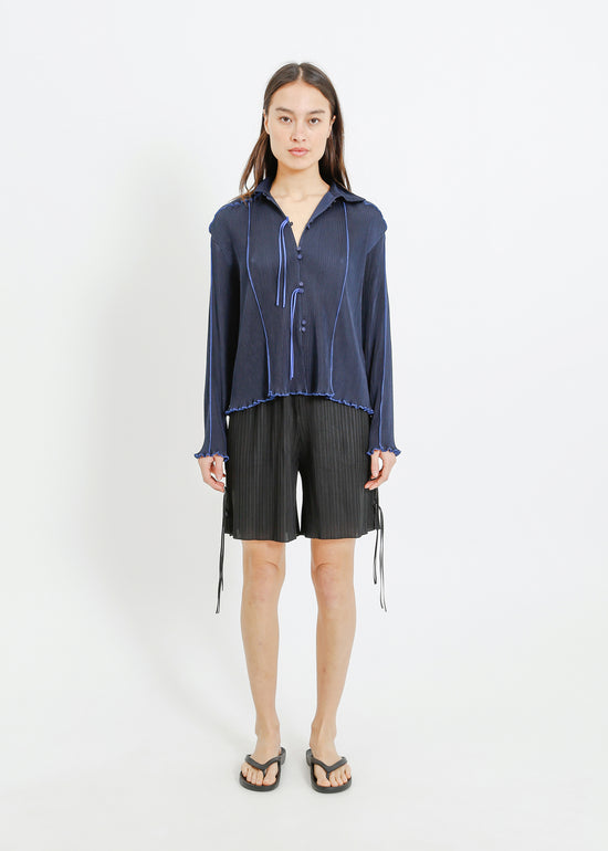 ORLANDO PLEAT SHIRT / NAVY