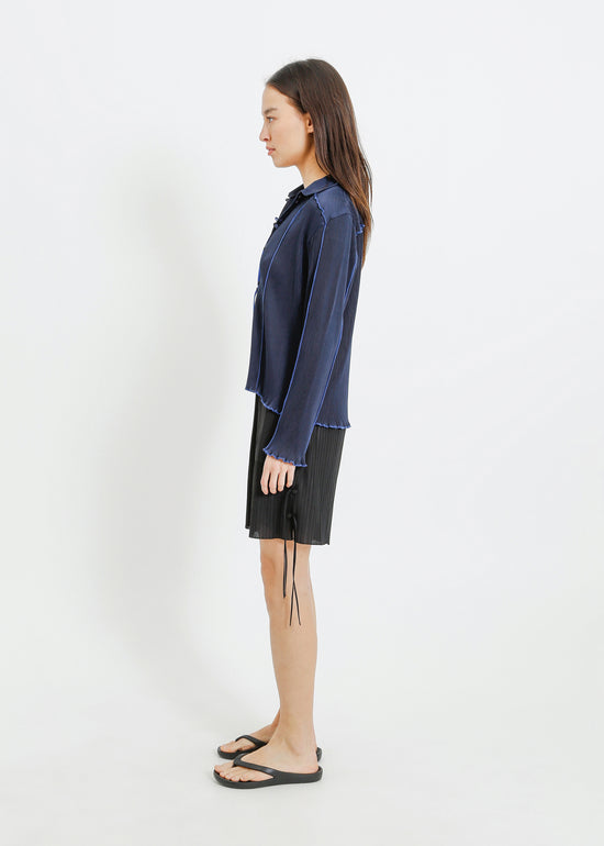 ORLANDO PLEAT SHIRT / NAVY
