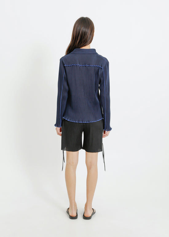 ORLANDO PLEAT SHIRT / NAVY