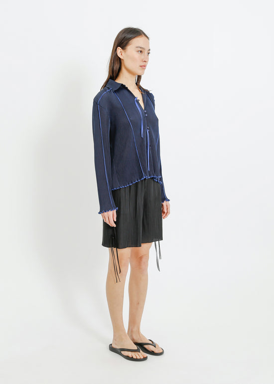 ORLANDO PLEAT SHIRT / NAVY