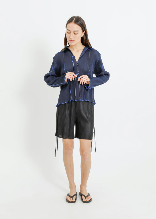ORLANDO PLEAT SHIRT / NAVY
