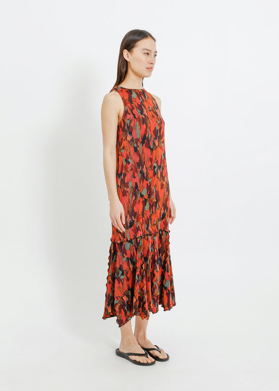 ADELINE PLEAT DRESS / PEONY PARADE
