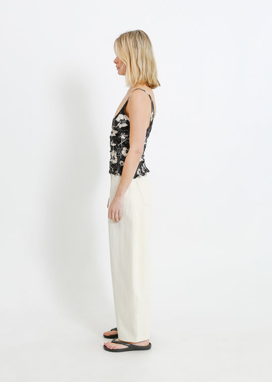 DANSON CAMI / FRAGILE BLOOMS - BLACK-CREAM