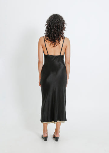 CARMY DRESS / BLACK-SAGE